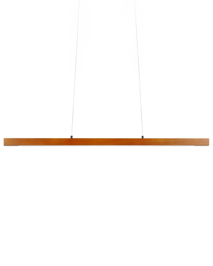 LED Pendant Lamp STEWARTS with Dimmer Oak Wood Dark Brown