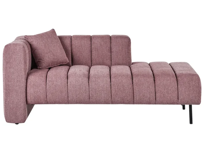 Left-Hand Chaise Lounge LANNILS Fabric Pink