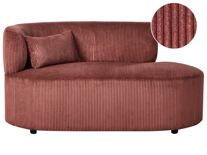 Left-Hand Chaise Lounge VANVEY Corduroy Red