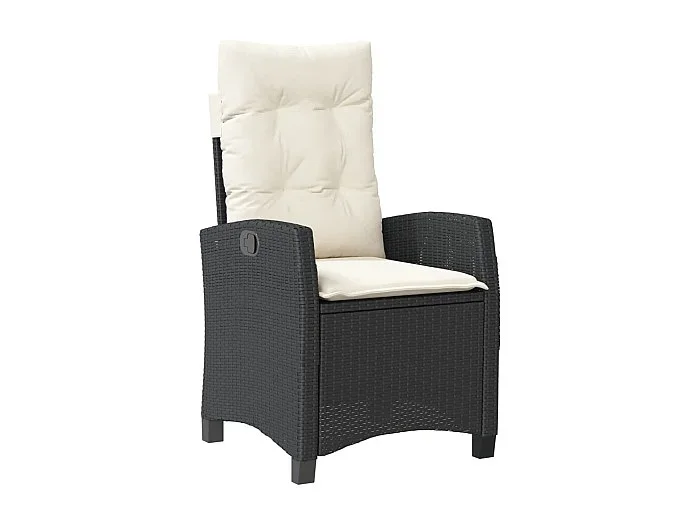 Léonard Set de muebles jardín 5 pzas con cojines ratán sintético negro
