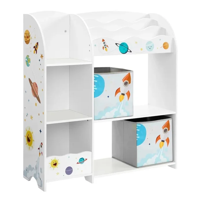 Librería infantil con cajas de tela ANET blanca