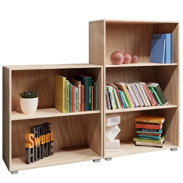 Librería Vela MDF color roble 2+3 compartimentos