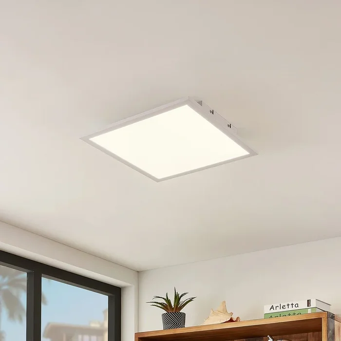 Lindby panel LED Quais, 40 x 40 cm, blanco, aluminio, 4.000K