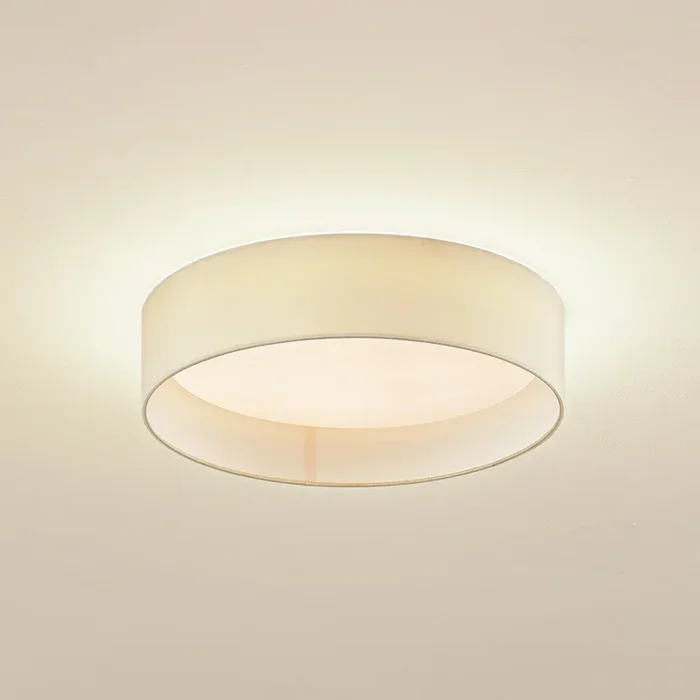 Lindby Plafón LED Eilif, tela, blanco, Ø 40 cm, CCT