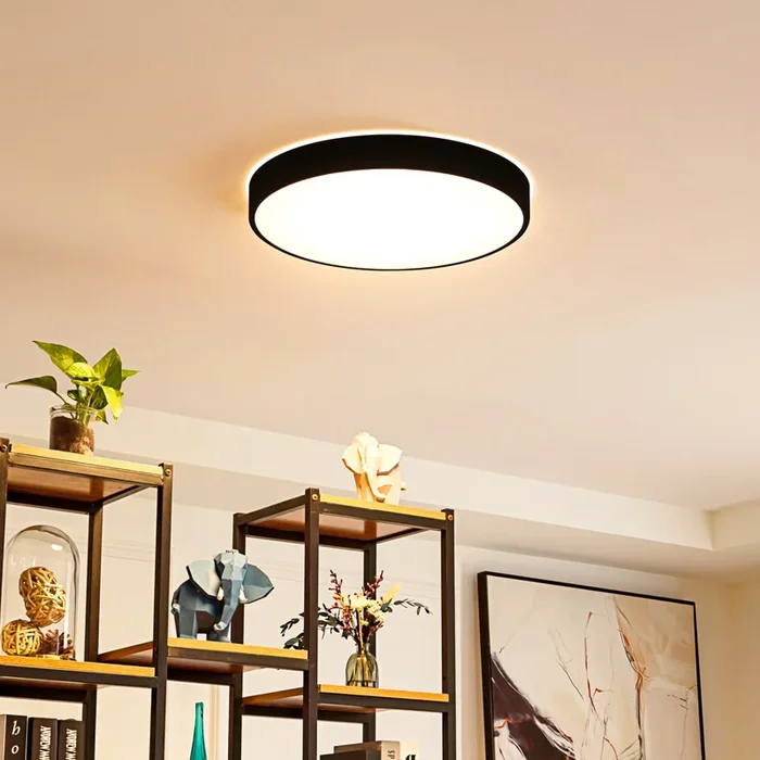 Lindby Smart lámpara LED de techo Innes negro 48 cm RGB CCT Tuya