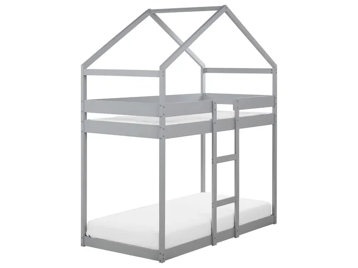 Litera Casa Madera de pino LABATUT 90 x 200 cm Gris
