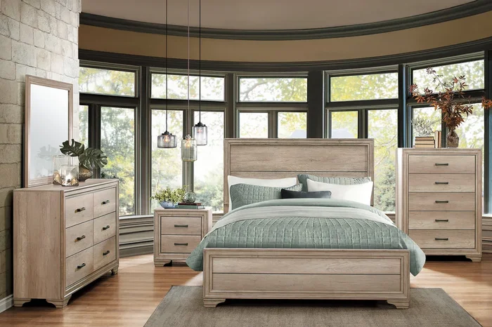 Lonan Natural Panel Bedroom Set