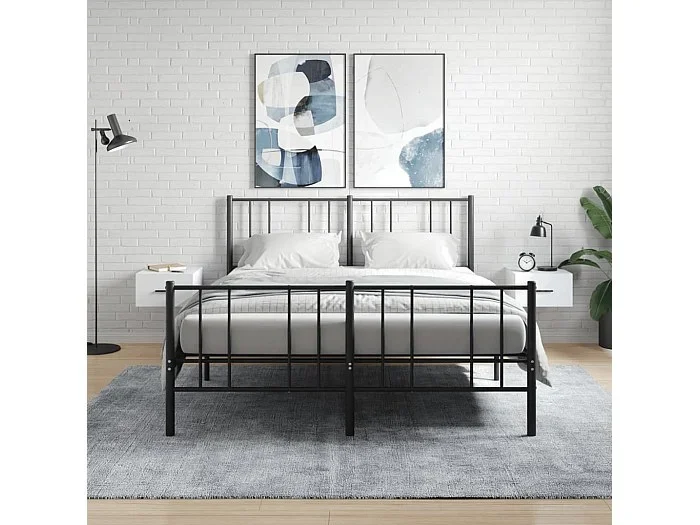 Lote de 2 Mesitas de noche de pared blanco 35x35x20 cm ES95511