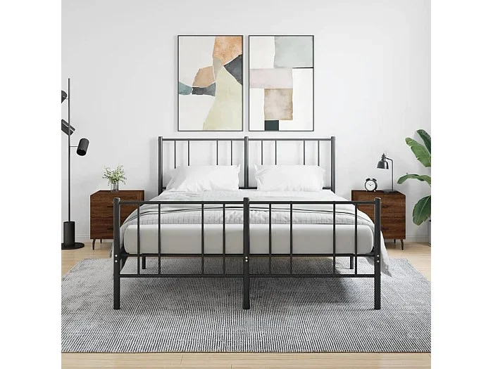 Lote de 2 Mesitas de noche madera ingeniería marrón roble 40x35x47,5 cm ES97189