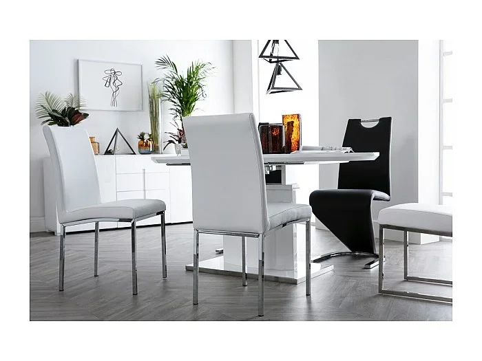 Lote de 2 sillas diseño poliuretano gris SIMEA