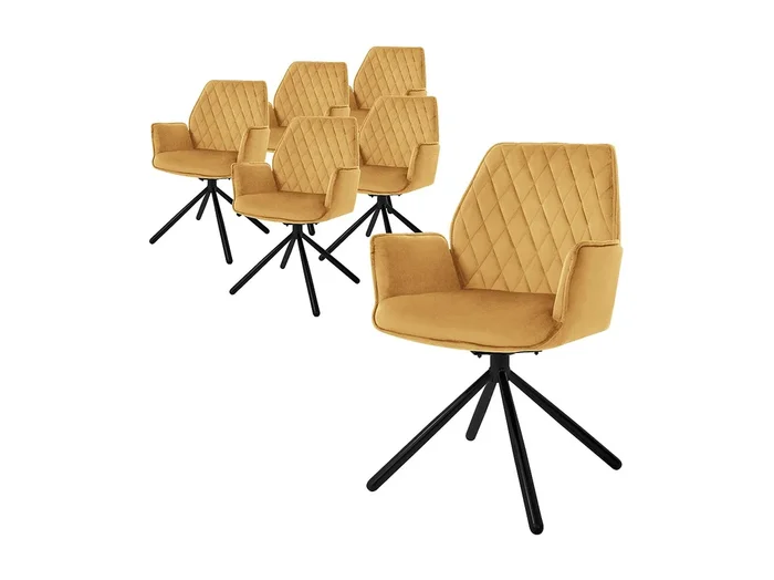 Lote de 6 sillas de comedor giratorias sillón de comedor sillón de salón de terciopelo giratorio 180