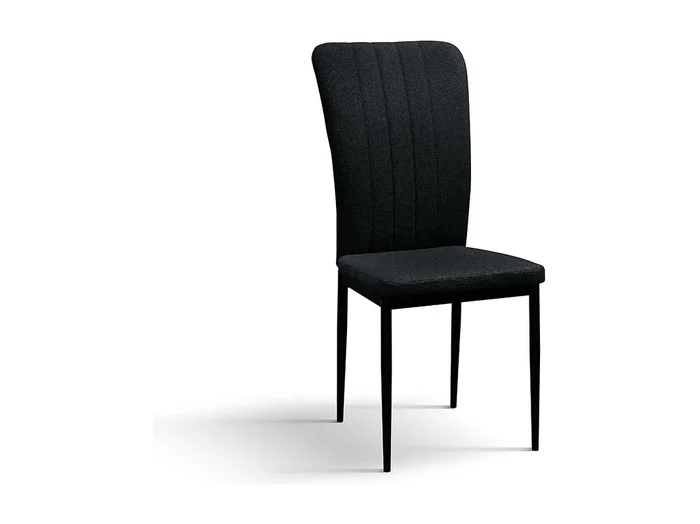 Lote de 6 sillas de tela negra y patas de metal negro – AMSTERDAM