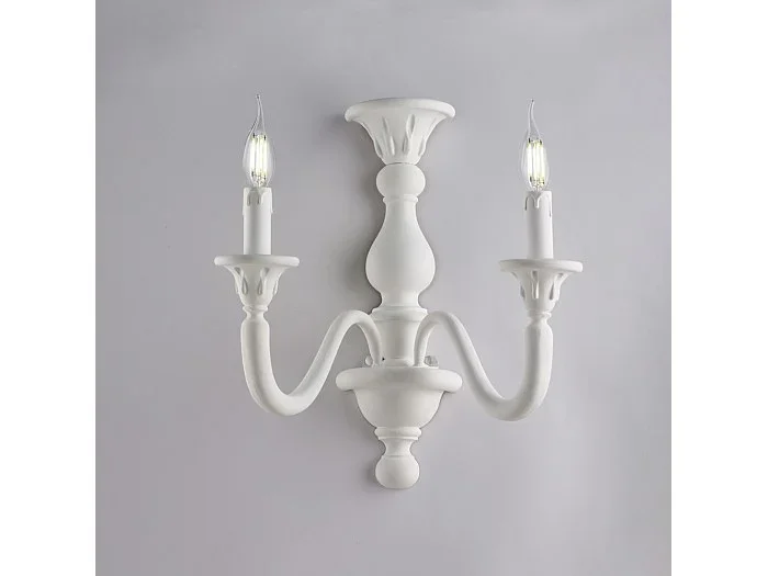 Lucca Aplique de madera shabby blanco 2 luces .35 P.21 BL271-AP2-BCO