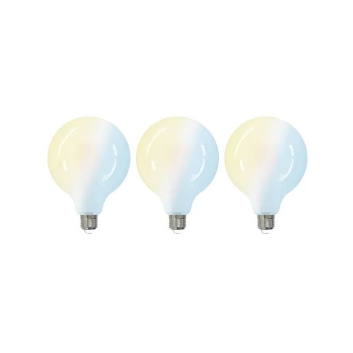 LUUMR Bombilla LED inteligente 3pcs E27 G125 7W CCT mate Tuya