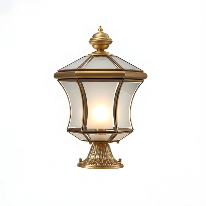 Luz de Mesa Tradicional de Metal 1 Bombilla Lámpara de Mesita de Linterna en Bronce con Pantalla de Vidrio Esmerilado – 220 A 240 V Bronce 40,64 cm