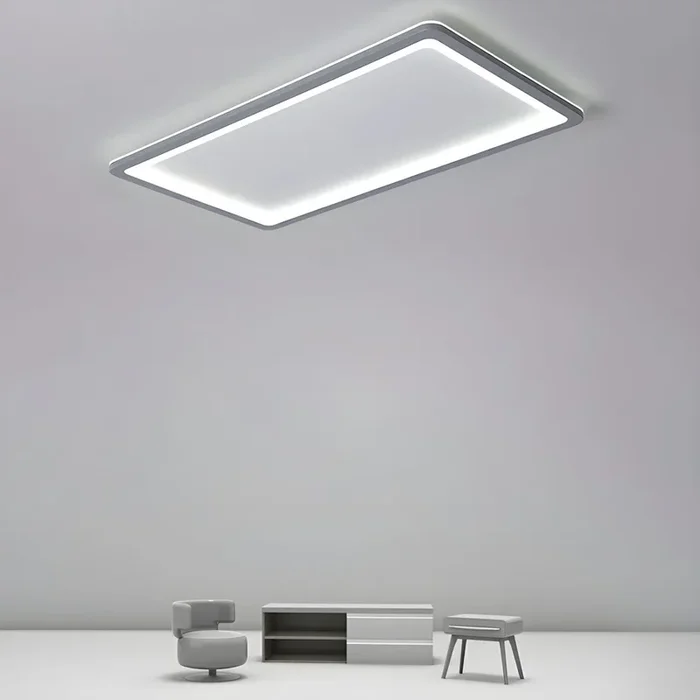 Luz de Techo Moderna en Gris Oscuro Iluminación de Techo LED Metálica para Sala de Descanso