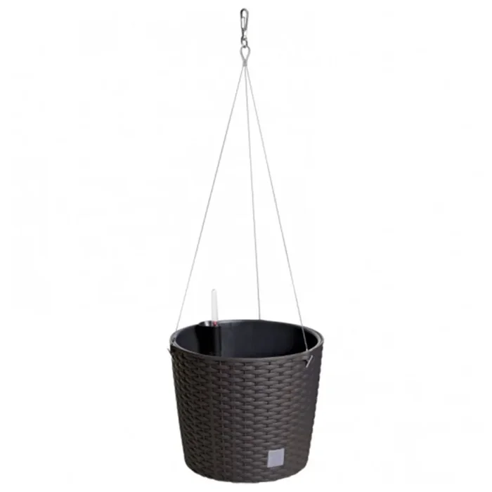 Maceta Redonda Con Gancho 8,9 Litros Rato W En Color Ocre Oscuro Con Cubilete Para Plantar 25,6 X 25,6 X 21,9 Cm
