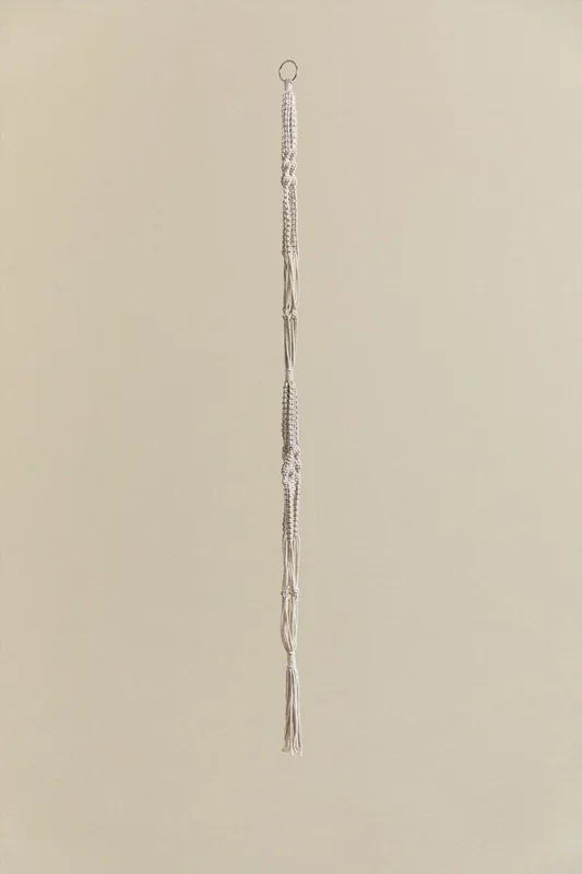 Macetero Colgante en Macramé Macias Beige Crema – SKLUM