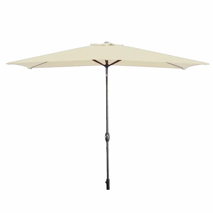 Marbueno Sombrilla Acero 8 Varillas 200×300 cm Polyester Beige Jardin, Piscina y Terraza 10493
