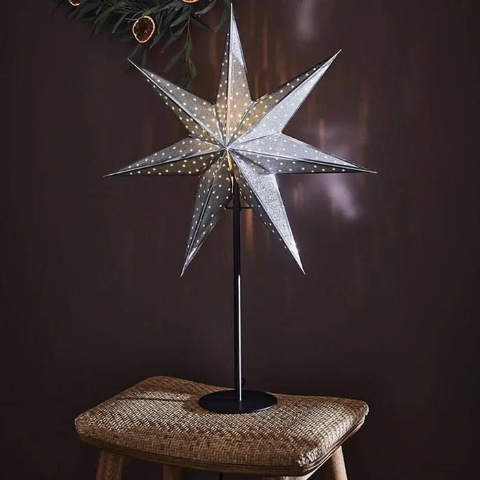 Markslöjd 705794 – Decoración de Navidad GLITTER 1xE14/25W/230V 65 cm negro/plateado