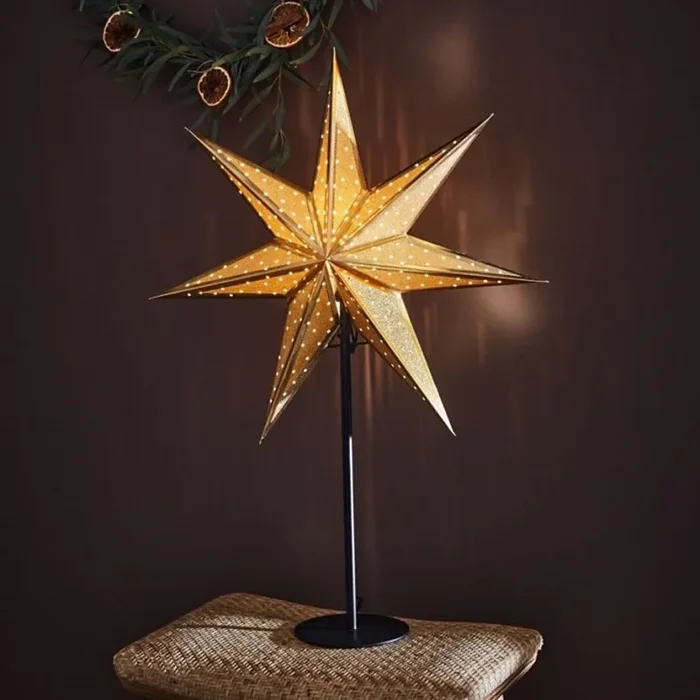 Markslöjd 705795 – Decoración de Navidad GLITTER 1xE14/25W/230V 65 cm negro/dorado