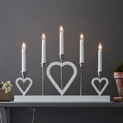 Markslöjd 705830 – Portavelas navideño MELISSA 5xE10/3W/230V blanco