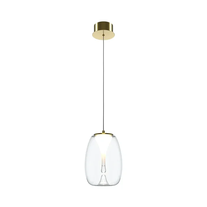 Maytoni lámpara colgante LED Splash, transparente, Ø 20 cm, cristal