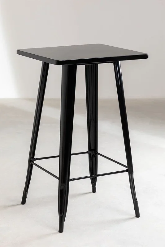 Mesa Alta Cuadrada en Acero (60×60 cm) LIX Negro – SKLUM
