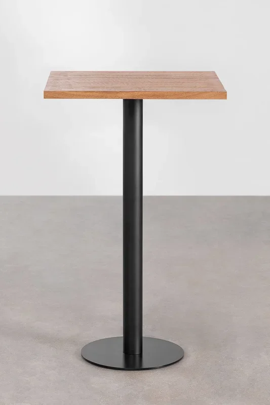 Mesa Alta de Bar Cuadrada en Madera de Acacia Macchiato ↔︎ 70 cm NEGRO – SKLUM