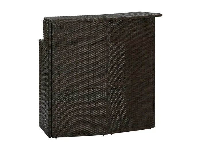 Mesa alta de jardín ratán sintético marrón 120x55x110 cm