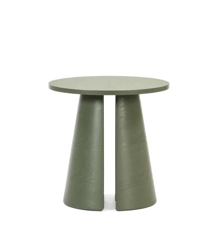 Mesa auxiliar de rincón modelo Cep acabado verde, 50cm(ancho) 50.1cm(alto) 50cm (largo)