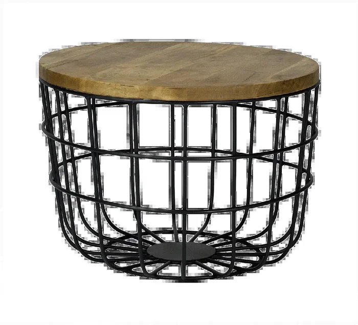 MESA AUXILIAR MADERA Y ACERO TINA BLACK Vintahome