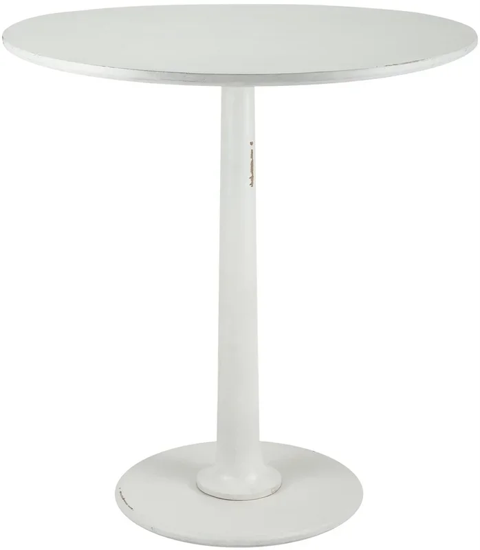 Mesa auxiliar Morristown Madera Blanco antiguo Ø 70 cm