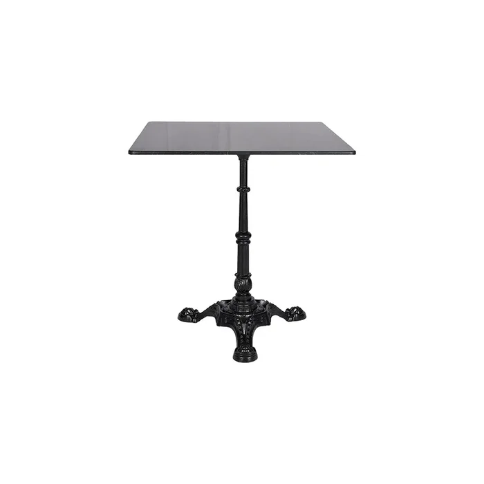 Mesa de bar Base hostelería 3 y tablero mármol cuadrado 70x70CM Negro Vintahome
