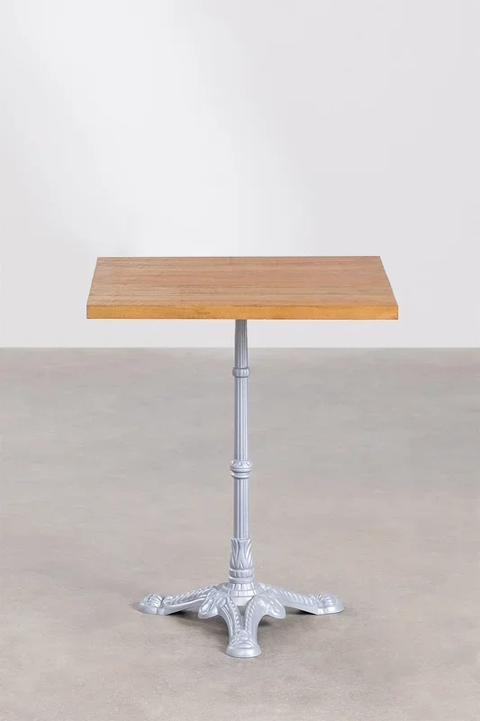 Mesa de Bar Cuadrada en Madera de Acacia Vienna ↔︎ 60 cm Gris – SKLUM