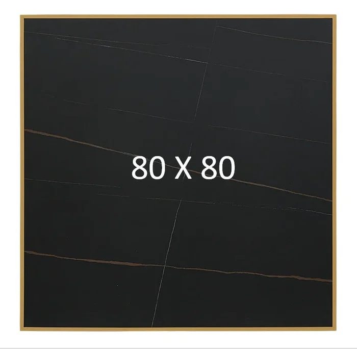 Mesa de bar inox dorado piedra sinterizada canto dorado 70-80 cm Black gold Vintahome