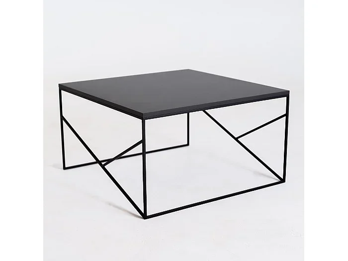 Mesa de centro 80x80x45 cm negra elegante básica