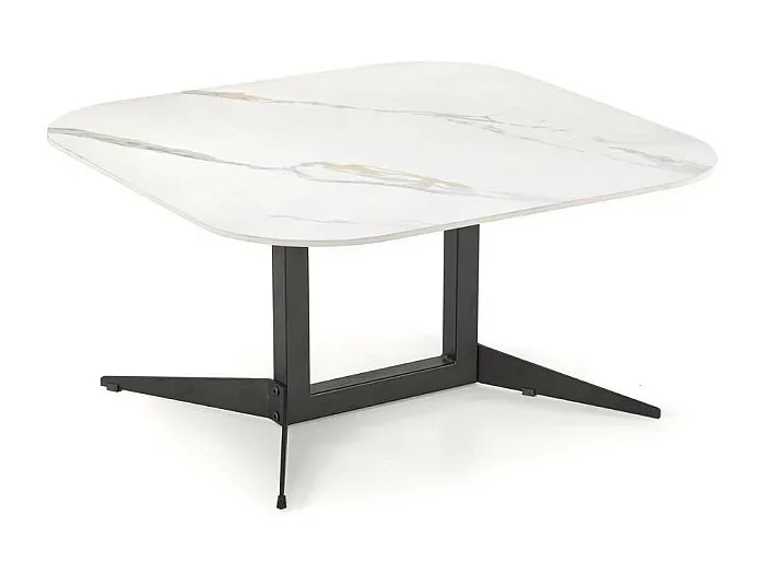 Mesa de centro cuadrada 80cm – look mármol blanco – Isla