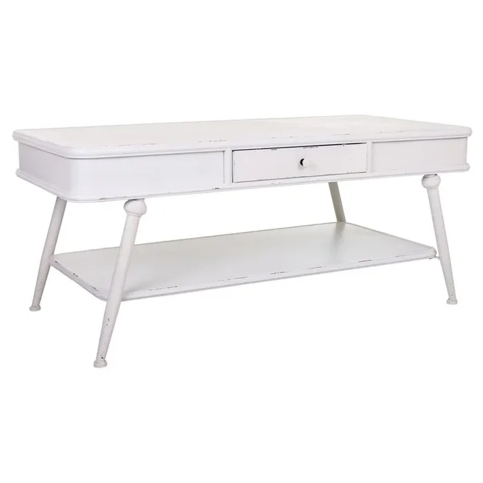 Mesa de centro de metal blanco 120x60x53