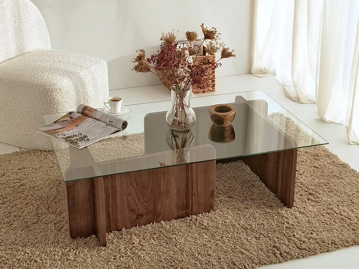 Mesa de centro de vidrio templado – Natural y Transparente – AZRA