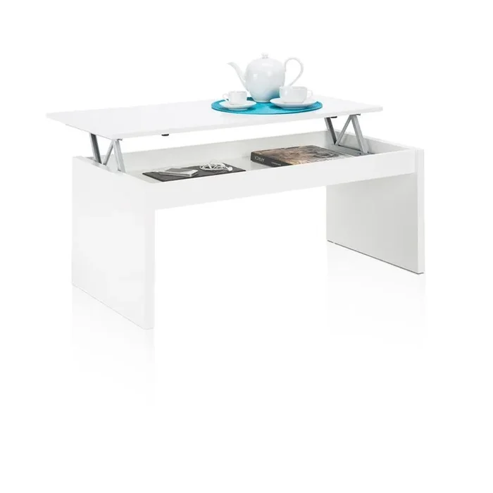Mesa de centro elevable Evan Blanco Brillo 100 x 43 x cm