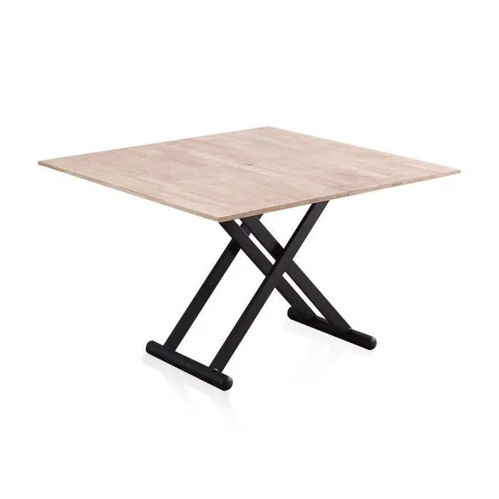 Mesa de centro elevable extensible Katia Negro – Roble 114 x 76 x cm
