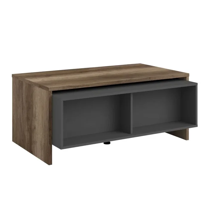 Mesa de Centro Elevable Salón, Comedor, Sala de Estar Opec Roble y Gris 110x47x65 cm