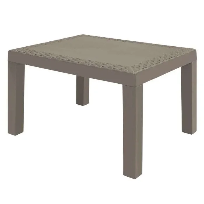 Mesa de Centro Jack para Exterior Estilo Moderno en Color Marrón Fija Fabricada en Polipropileno 46×59 cm