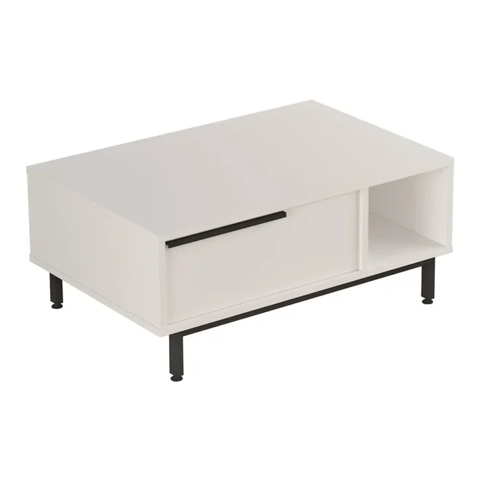 Mesa de Centro Majaajoå 90x60x38 cm – Blanco [en.casa]