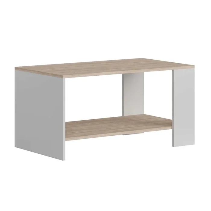 Mesa de centro Mira de Sala en color Roble Cambrian y Blanco con Melamina 90x50x45.6 cm
