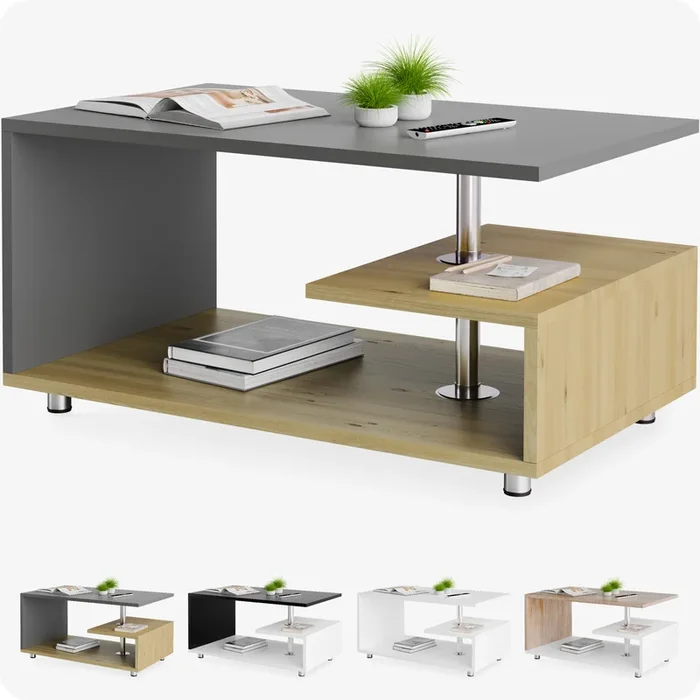Mesa de centro Orlando madera/gris 95x55x50cm