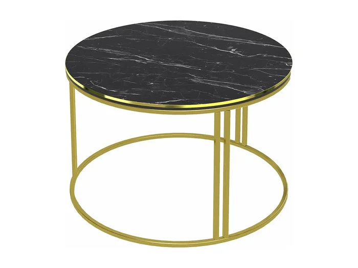 Mesa de centro redonda 50 x 80 cm mármol negro dorado 03_0008426