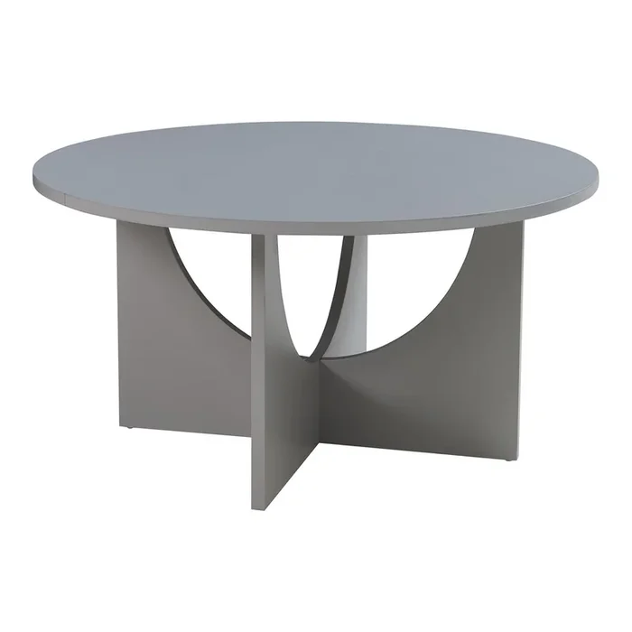 Mesa de Centro Rindal redonda Ø80×42 cm – Gris claro [en.casa]