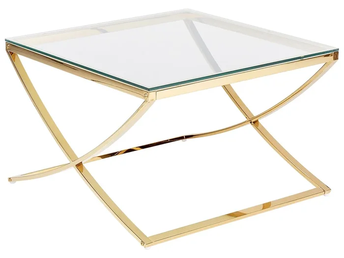 Mesa de centro RINGGOLD Vidrio templado Dorado